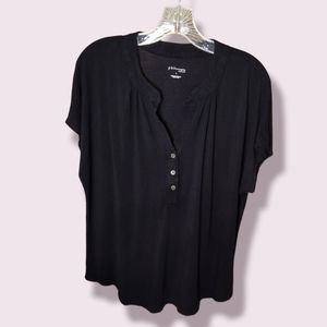 Philosophy Republic Clothing - Large Short Sleeve Shirt, Black, Deep V Neck